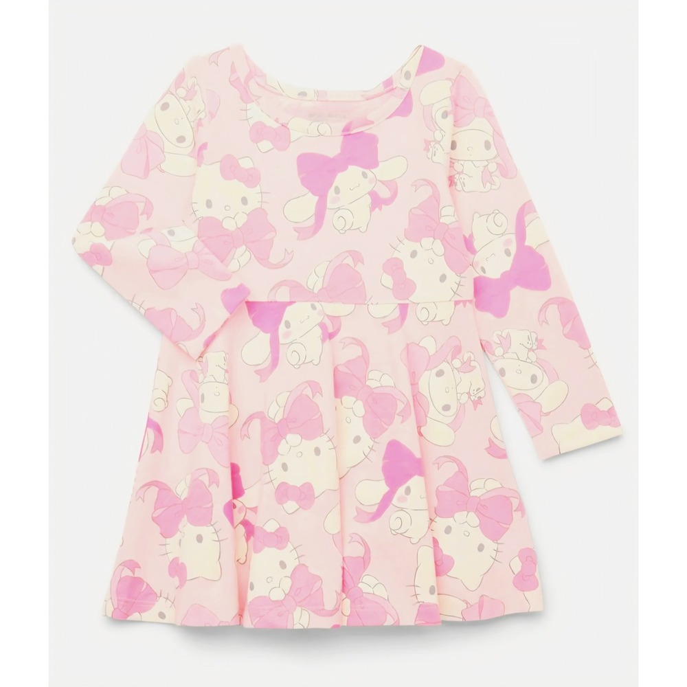 Girls' Hello Kitty & Friends Pink Long Sleeve Dress Size 2T NWT Toddler Baby Top - Picture 2 of 9